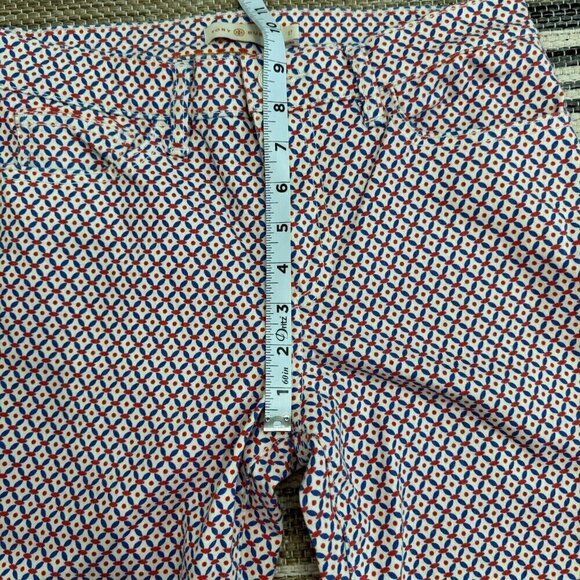 Tory Burch Womens Regan Cropped Straight Leg Jeans Geometric Cream Size 27 Women - Picture 14 of 15